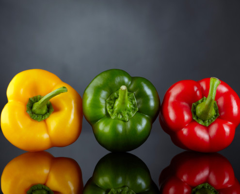 Paprika gelb-grün-rot